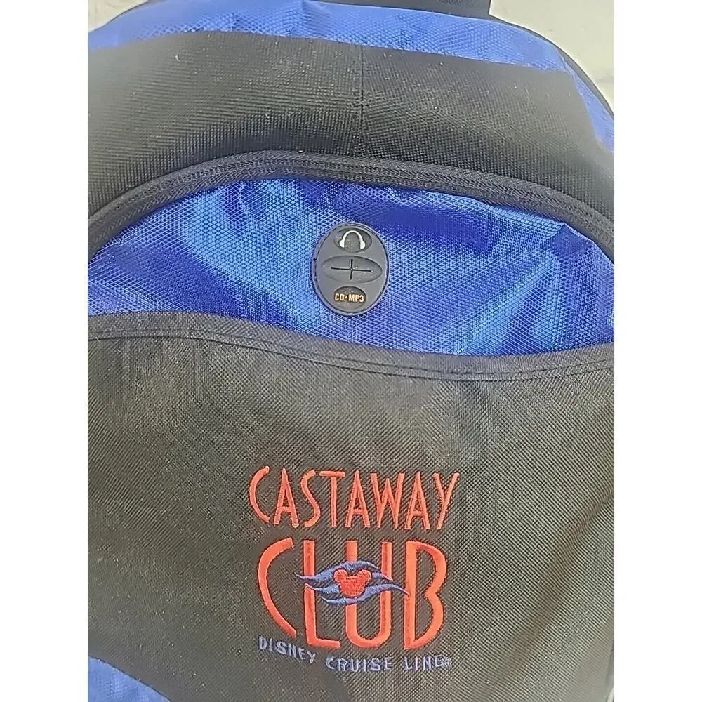 Castaway Club Disney Cruise Lines Back Pack Blue Black Red Adjustable Straps